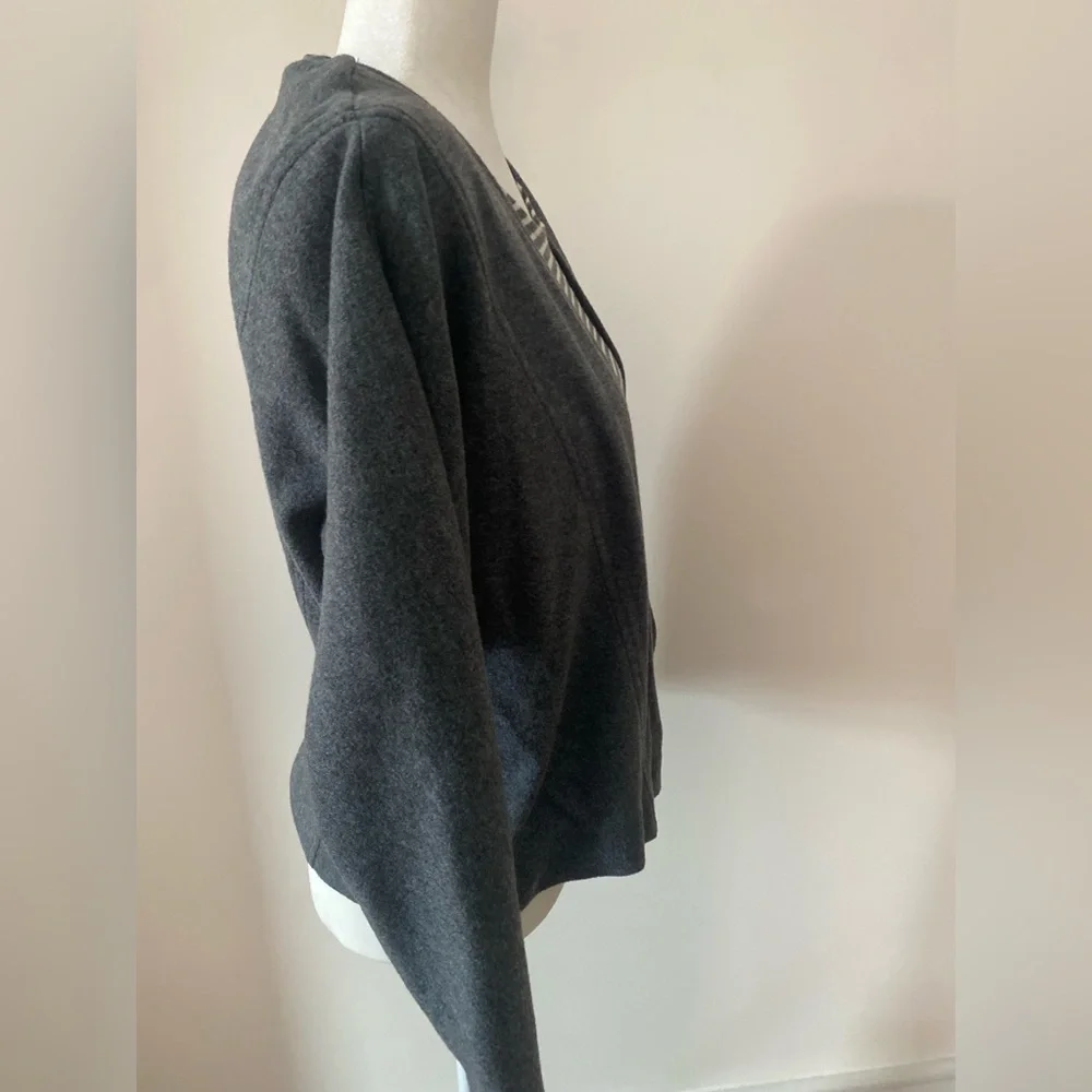 Vintage 90s Sears SA Sport Faux Layered Wrap Top Gray Striped Grunge USA